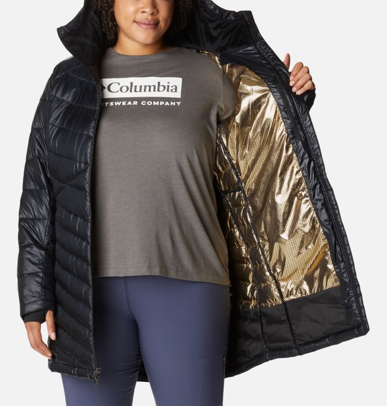 Jachete Izolate Columbia Joy Peak Omni-Heat Infinity Mid-High Cu Glugă Dama Negrii | Plus Size VHQ09AM17